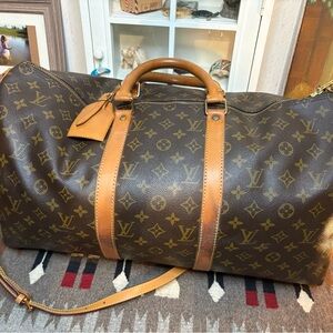 Louis Vuitton Vintage Brown Monogram Carryall 50